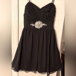 B. Smart strapless black dress with rhinestone details. Size 3. NWOT